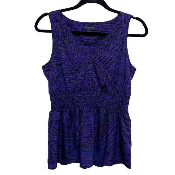 Banana Republic Tops - Banana Republic Geo Print Sleeveless Smocked Blouse Purple PM Dark Academia‎